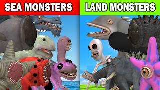 Sea Monsters vs Land Monsters Fitness Level Comparison Simulated in Spore