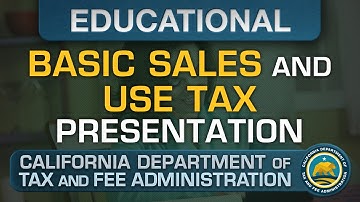Basic Sales and Use Tax Presentation