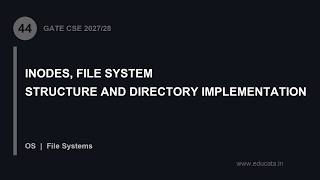 OS-44: Inodes, File System Structure and Directory Implementation | GATE CSE 2027/28 OS