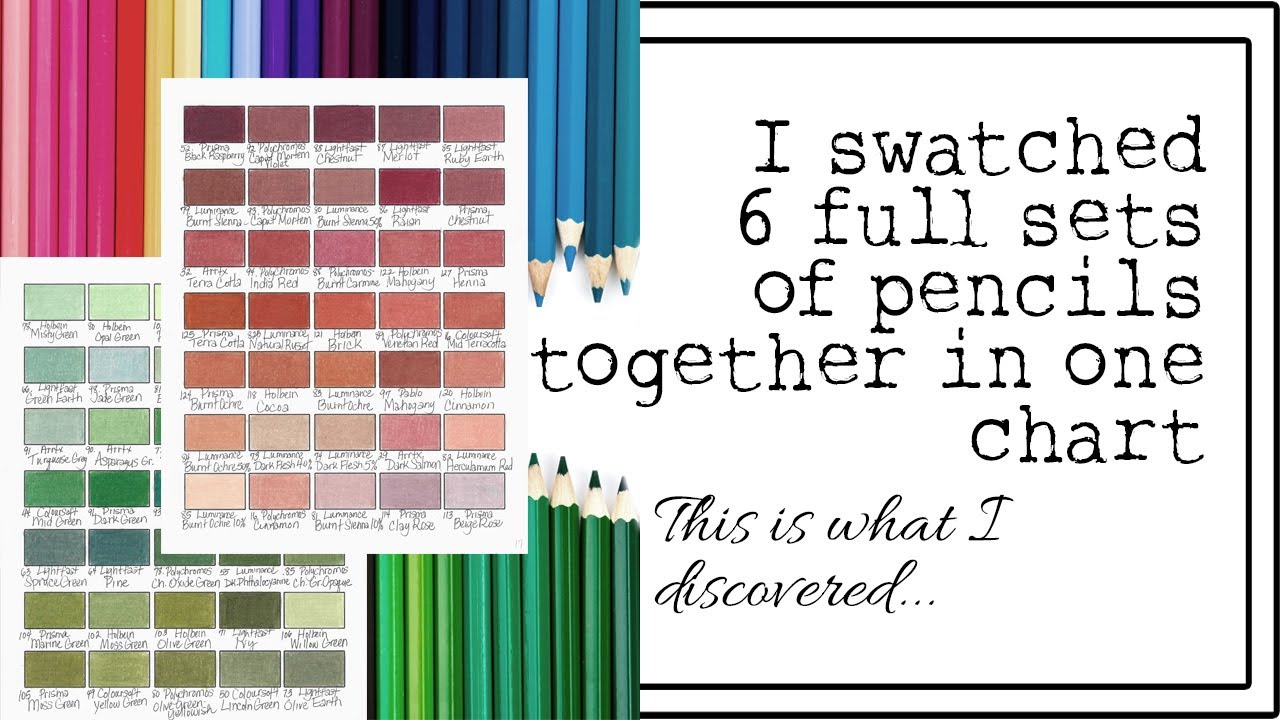 What I learned after swatching all my pencils together in one chart