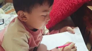 very shocking my 5 year old kid writes Russian alphabet, he learned in YouTube Pokhriabong vlog