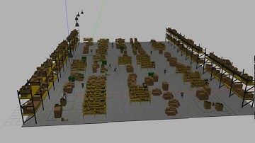 Gazebo simulation of factory warehouse
