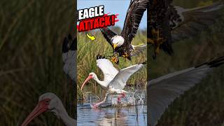 Bald Eagle Attacks a White Ibis — Incredible Last-Second Escape! 🦅🐦#BaldEagle #WhiteIbis #Eagle#usa