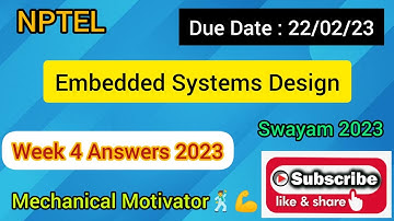 Embedded Systems Design | Week 4 Quiz | Assignment 4 Solution | NPTEL | SWAYAM 2023