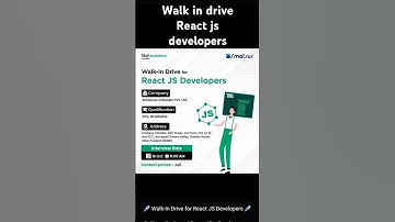 React js developer. Walk in Drive Noida and gurgaon.