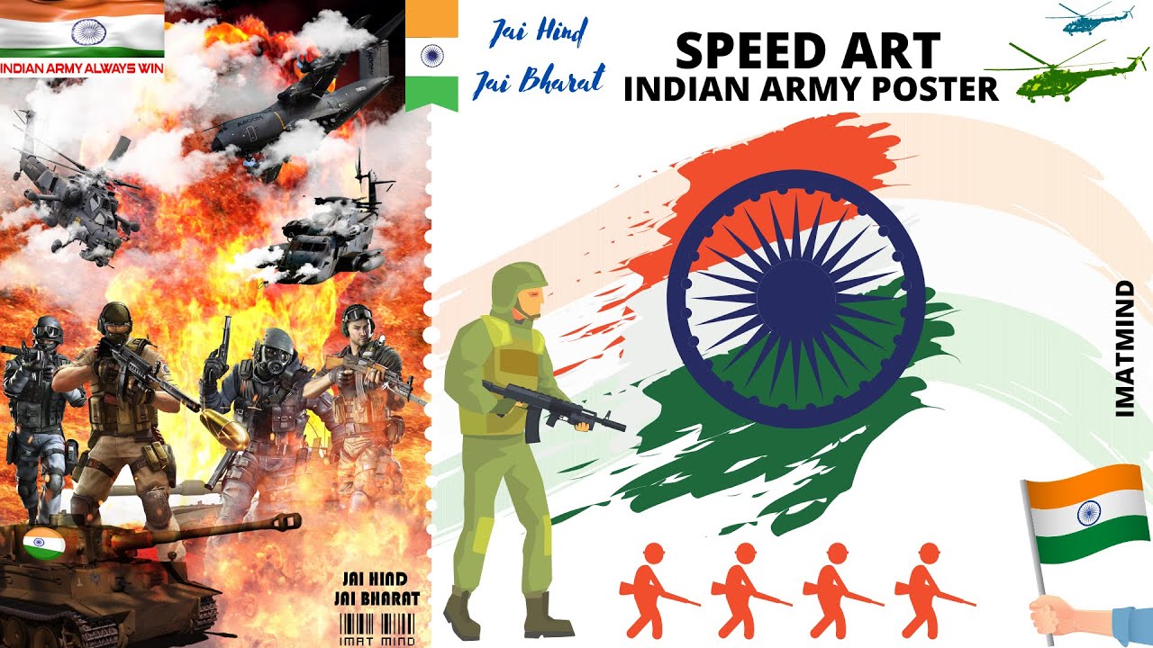 Indian Soldiers Speed Art || Indian Army Poster || | INDIA |JAI Hind