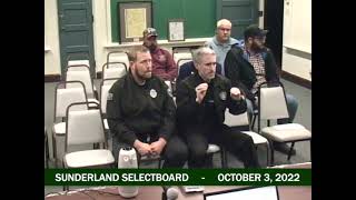 Sunderland Selectboard - October 3, 2022