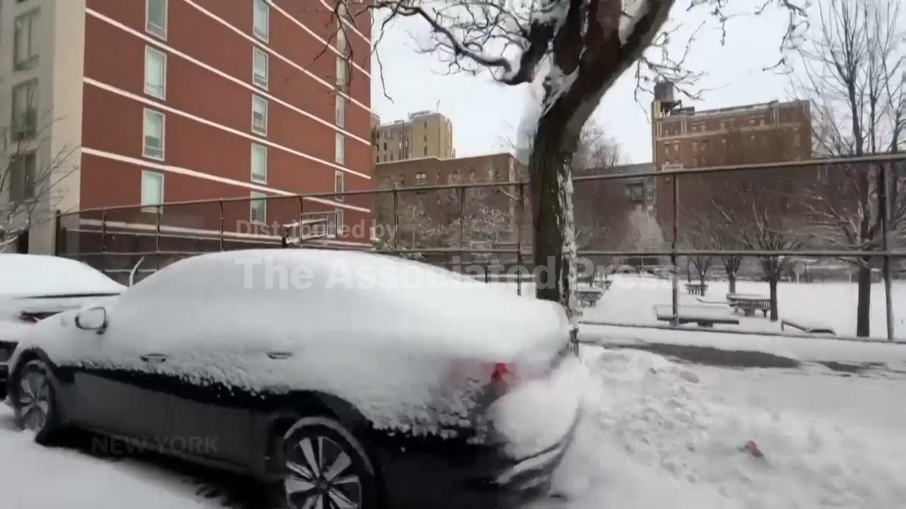 Winter storm blankets New York City in snow