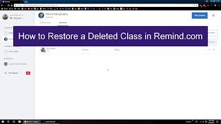 How to Restore a Deleted Class in Remind.com