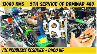 13000 kms - 5th Service of Dominar 400 UG | Detailed review of Bajaj Service Work for Dominar 400