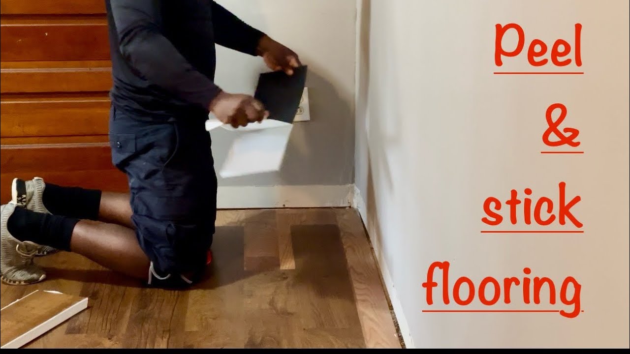 Peel & stick vinyl flooring installation DIY. - YouTube