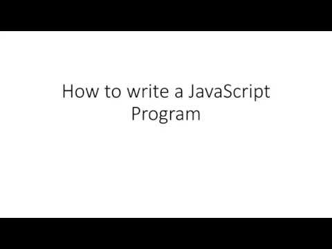 How to write JavaScript Program - YouTube