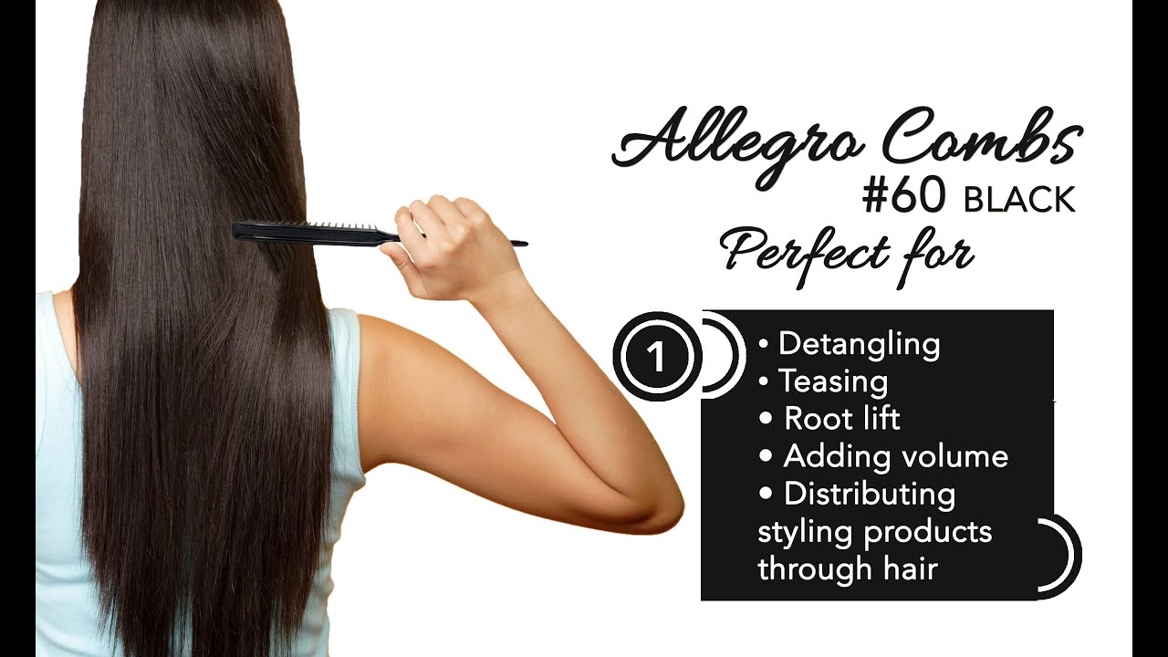 Allegro Combs 60 Parting Three Row Combs Salon Hairstylist Hairdresser