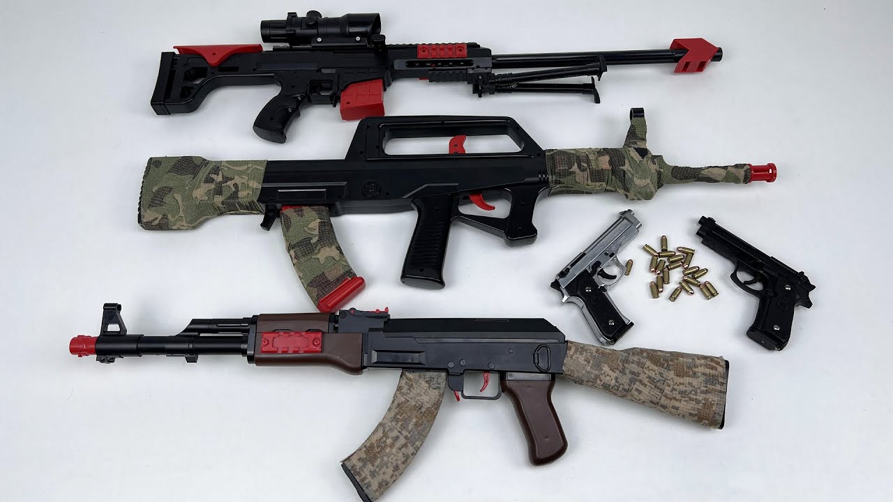 Realistic Toy Military Guns Toys Ak 47 QBZ Barrett M107A1 YouTube