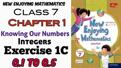 Exercise 1C Q.1 to Q.5 Class 7 New Enjoying Mathematics