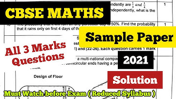 CBSE Sample paper Maths Class 12 Solution 3 Marks Questions ( Sec IV ) 2021