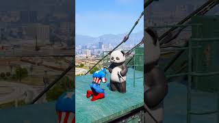 GTA V : PANDA SAVING CAPTAIN CAR 😱| #spiderman