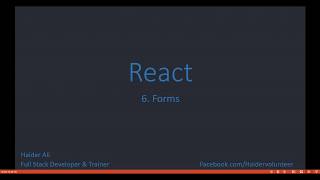 React JS In Urdu ~ Forms (Part 1 of 9)