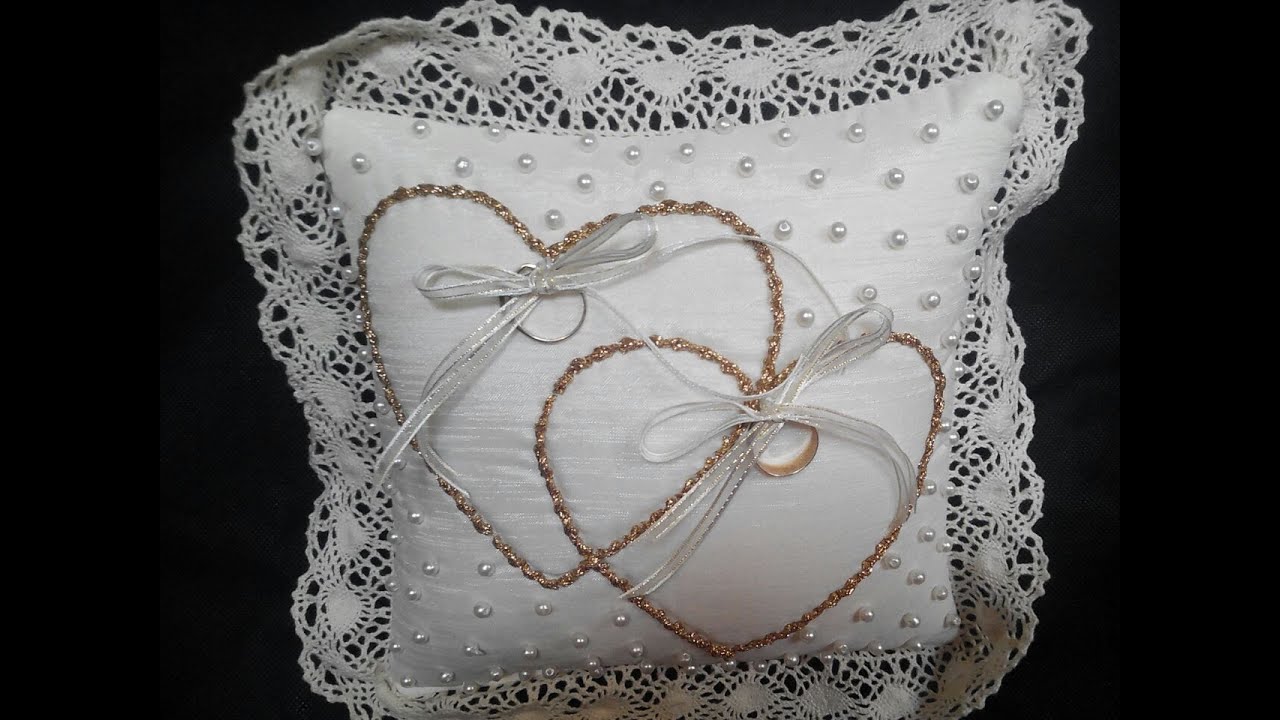 COJÍN PARA ANILLOS (Little Pillow Cushion for wedding - YouTube