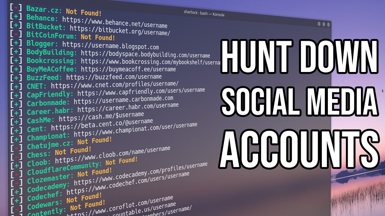 How to Hunt Down Social Media Accounts by Usernames with Sherlock « Null  Byte :: WonderHowTo