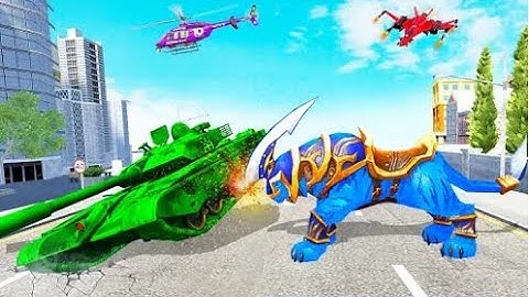 Flying Tank Transform Robot War Part-2 | Rescue City Lion Robot Android GamePlay | By Game Crazy