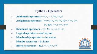 Operators part 2 in Python Programming  in Tamil