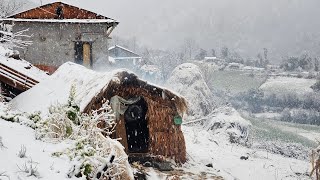 Very Hard Life in Remote Nepali Village During Snowfall in the Winter Season in Nepal ||Village Food