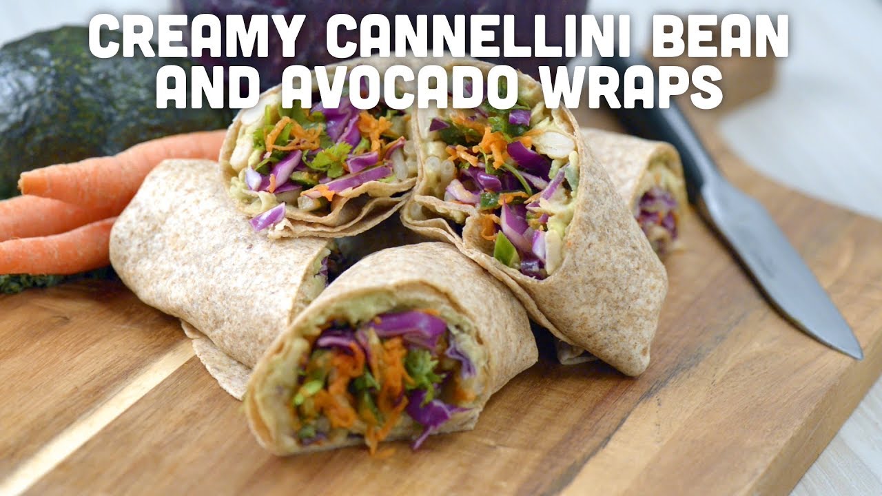 Healthy Recipe Creamy Cannellini Bean and Avocado Wrap YouTube
