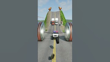 Cars & Cargo Vans vs Chained Hydraulic Crush - BeamNG.drive