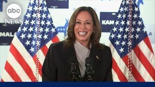 Kamala Harris speaks at campaign HQ after President Biden exits 2024 race