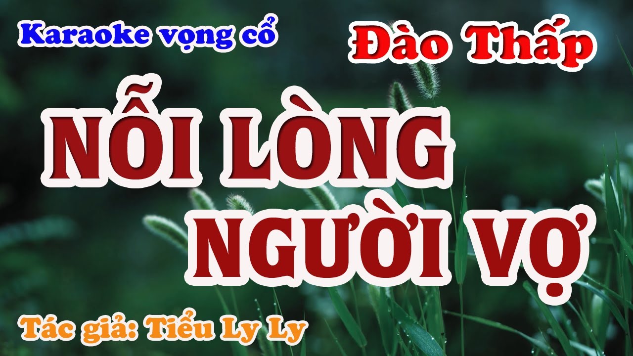 Nỗi Lòng Người Vợ - Karaoke Vọng cổ Dây Đào Thấp - Tác giả: Tiểu Ly Ly.