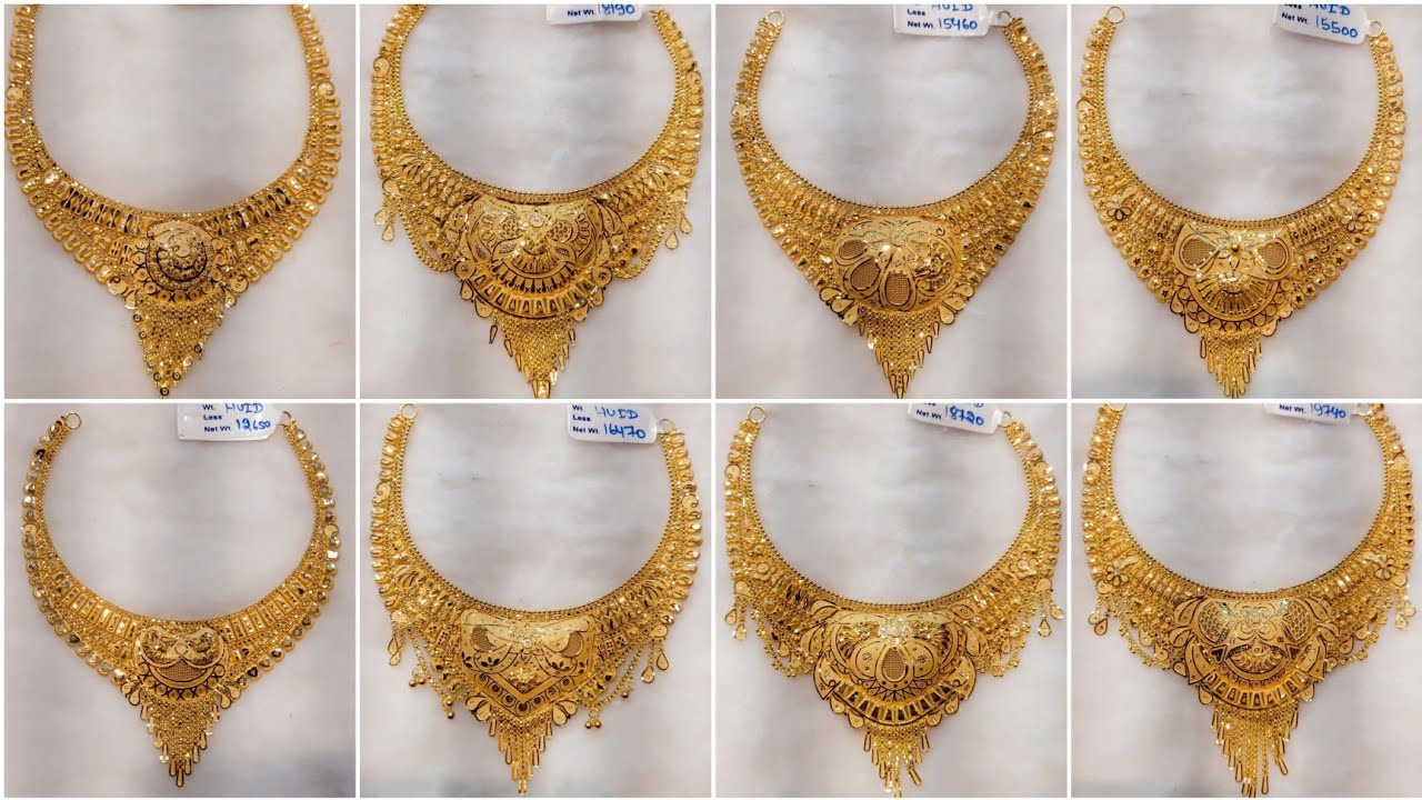 Light Weight Bridal Design Two Gram Gold Inspired Forming Necklace Combo  Set NCKN1187