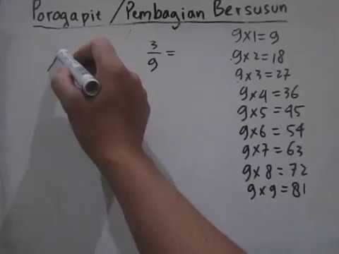 Pembagian Susun 3 sampai 9 Dibagi 9 | Merubah Pecahan Biasa ke Desimal