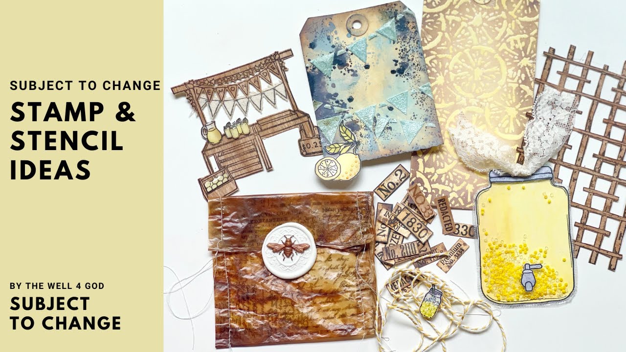 Stamp and Stencil Ideas | Subject to Change Kit | ByTheWell4God - YouTube