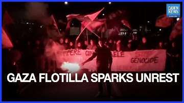 Protests In Italy Over Israel Intercept Of Global Sumud Flotilla Taking Aid To Gaza