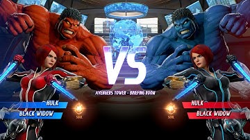 Red Hulk and Black Widow VS Blue Hulk and Black Widow - Marvel vs Capcom Infinite