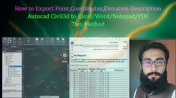 How to export Point,coordinates and Elevation  Autocad Civil3D to Excel/words/notepad/PDF Urdu/Hindi