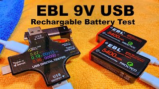 EBL Rechargeable 9V Lithium Batteries 5400mWh USB Test Review And Unboxing  #EBL #9vbattery