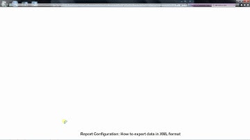 Report Configuration - How to export data in XML format
