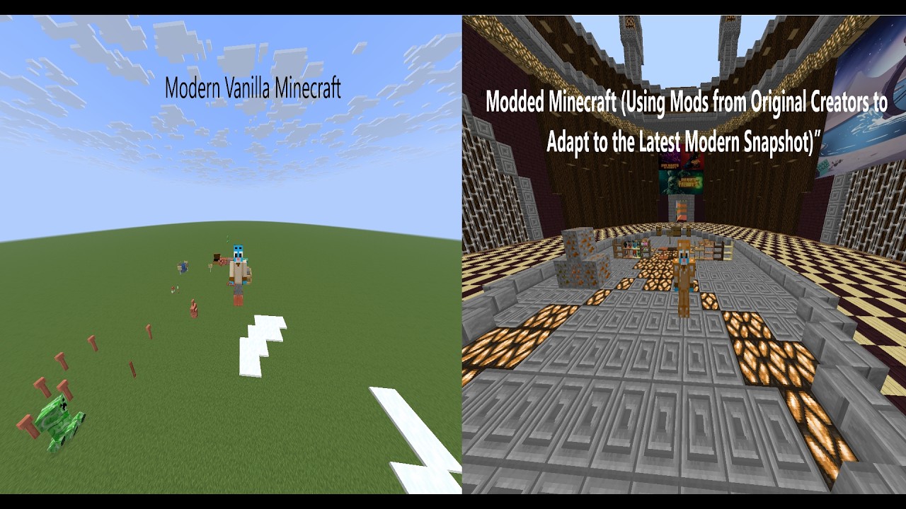 Minecraft: Mods vs Modern Snapshot - YouTube