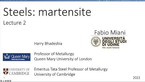 Steels 2022: martensite,  Lecture 2 of 11
