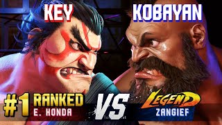 SF6 ▰ KEY (#1 Ranked E.Honda) vs KOBAYAN (Zangief) ▰ Ranked Matches