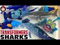 Transformers toys shark collection  transforming robot shark toys in water tank