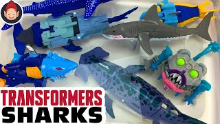 Transformers Toys Shark Collection - Transforming Robot Shark Toys in Water Tank