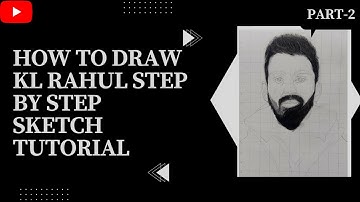 How To Draw KL Rahul Step By Step Sketch Tutorial | Hair and Beard | Part-2