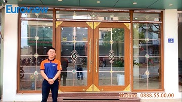 CỬA NHÔM THỦY LỰC MÀU VÂN GỖ EUROVIEW - (Cửa nhôm thủy lực cao cấp)