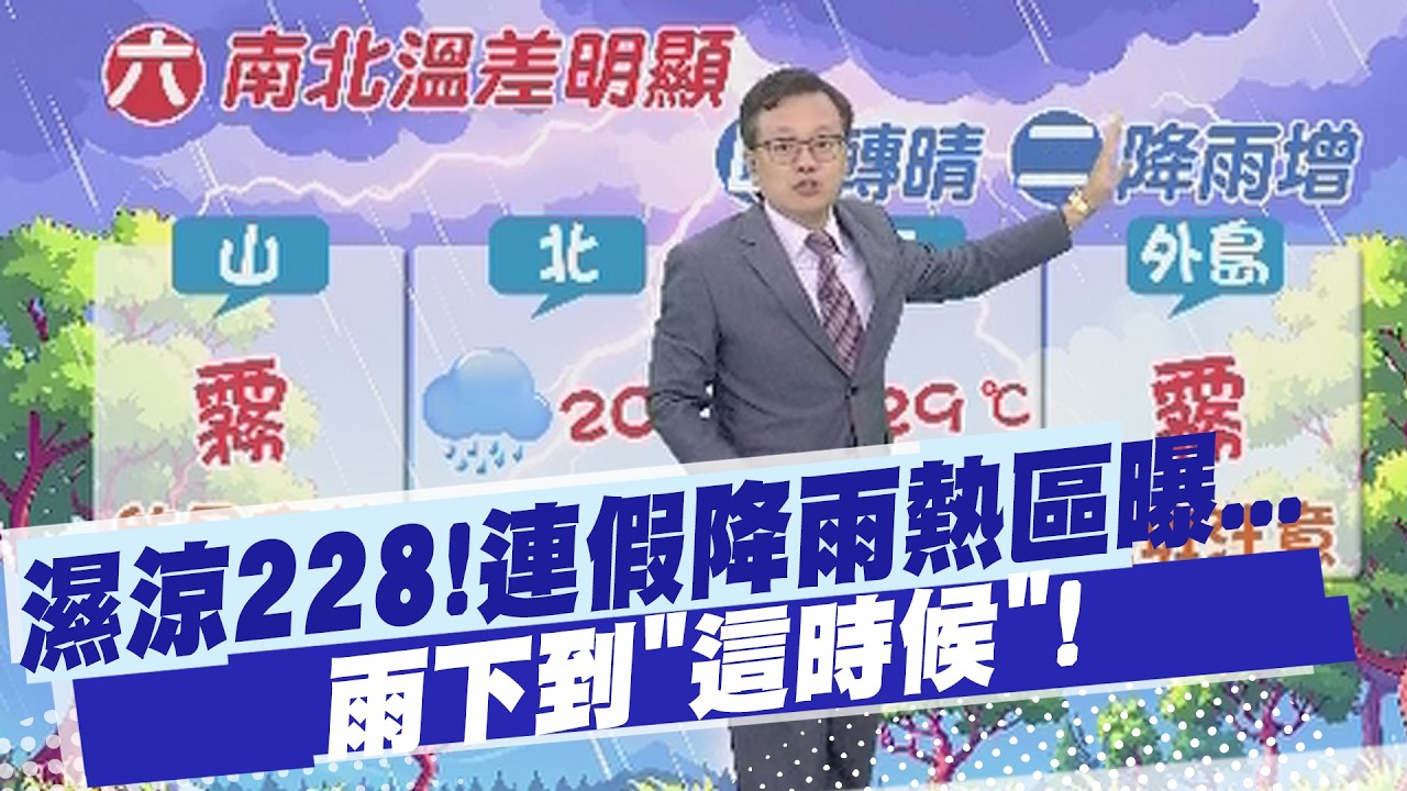 【戴立綱報氣象】濕涼228!連假降雨熱區曝光...雨下到