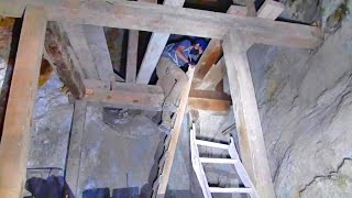 Maze Of Sketchy Ladders And Platforms In Abandoned Gold Mine