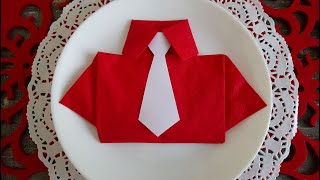 Как сложить салфетку в виде Рубашки | Napkin in the form of a Shirt