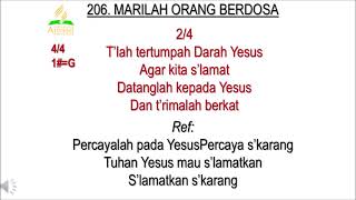 Lagu Sion No. 206 - MARILAH ORANG BERDOSA